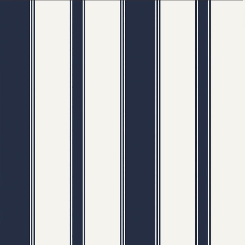 The Inside Peel and Stick Wallpaper Roll in Navy Clarence Stripe