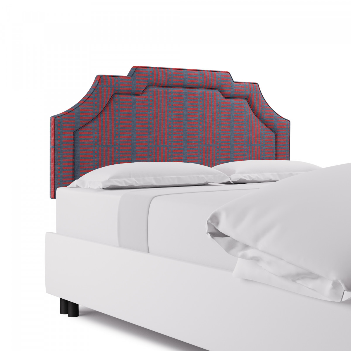 The Inside Art Deco Headboard Queen in Red Blocks